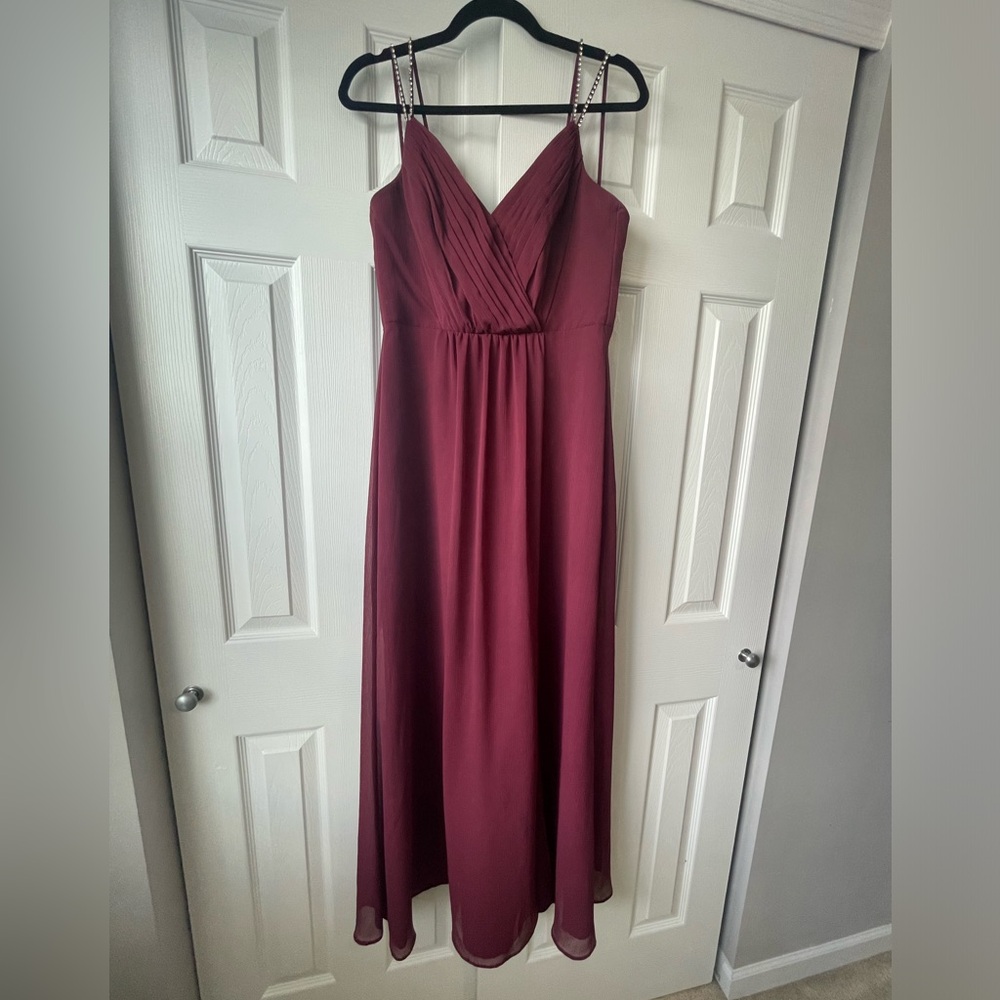 David’s bridal burgundy bridesmaid dress